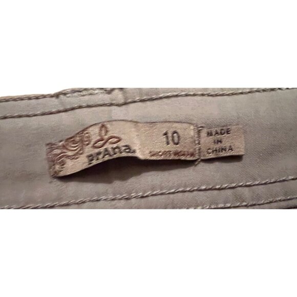 Prana tan women's outdoor, lightweight hiking pants sz10, flat front, adjustable - Picture 6 of 9